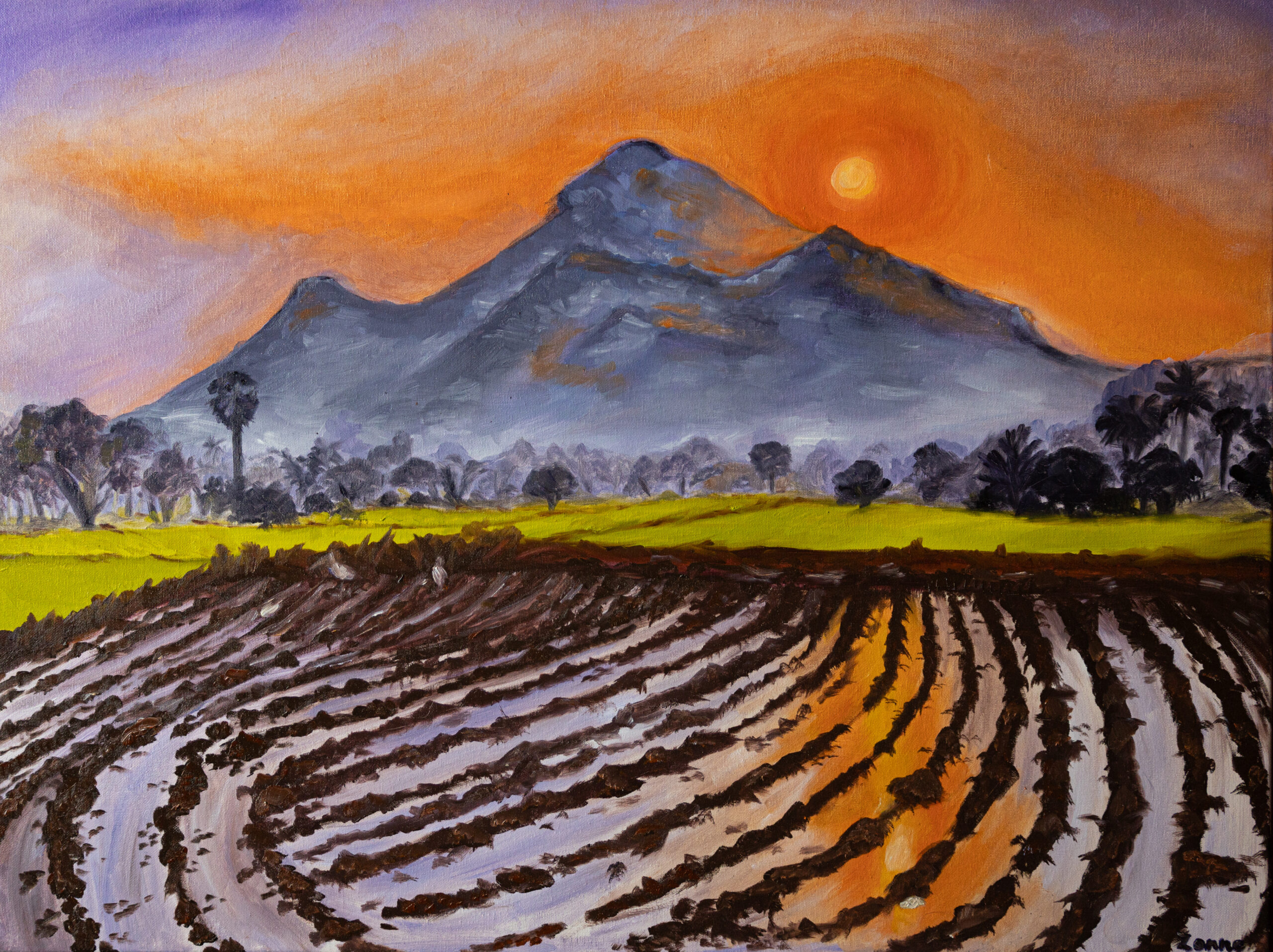 Arunachala painting by Zonne Vaarwater